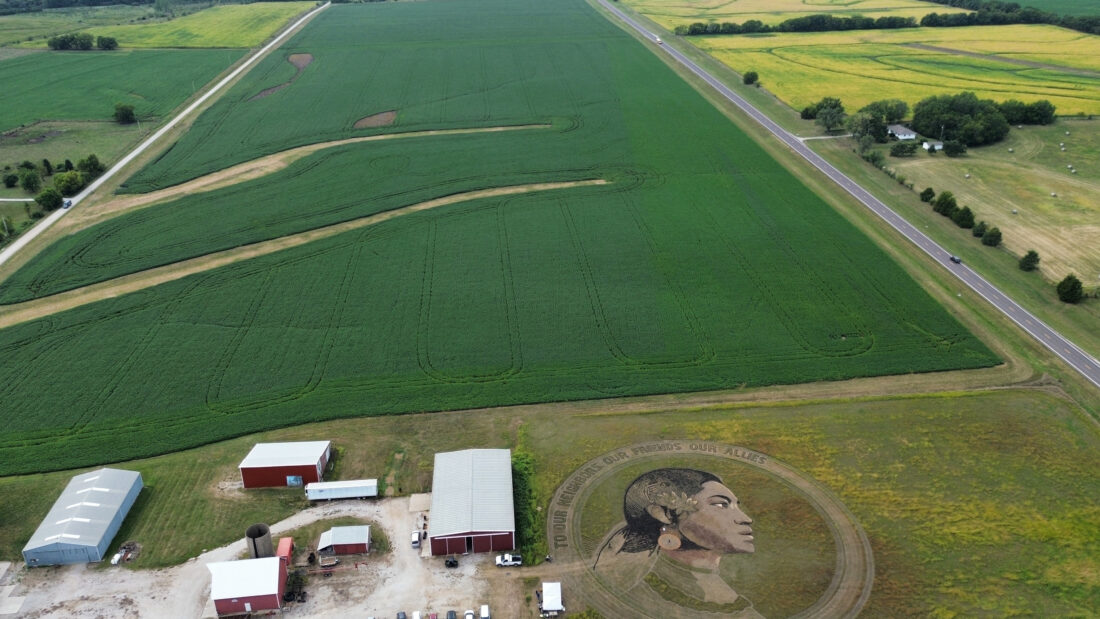 Crop artist Stan Herd unveils new earthwork north of Lawrence to celebrate Mexico’s Independence Day